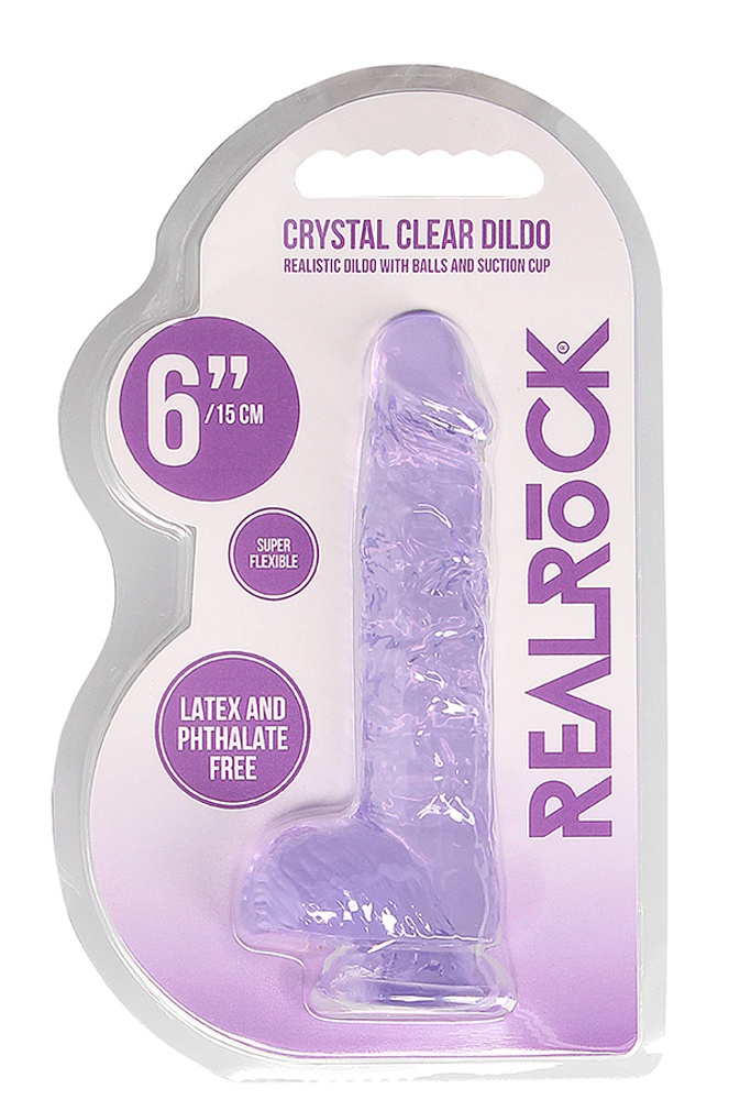 Inch Realistic Dildo With Balls Purple