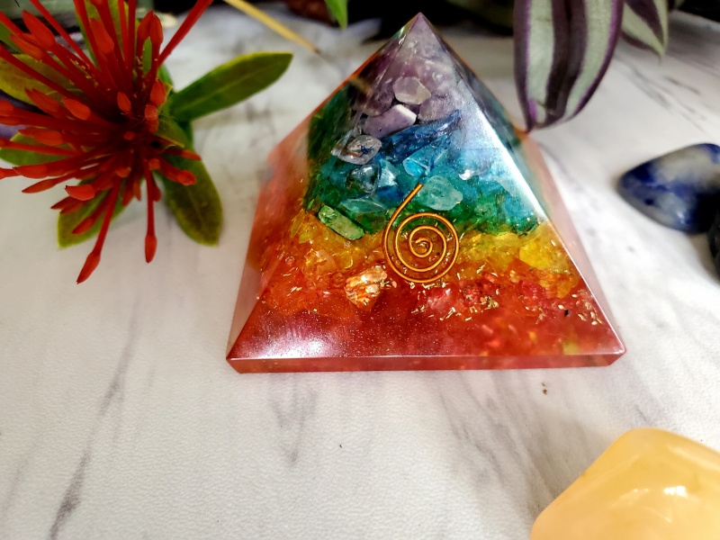 Buy Online Chakra Orgone Coil Pyramid For Energy Healing And Chakra