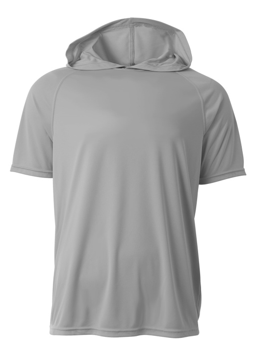 A4 Short Sleeve Hooded Tee, Silver