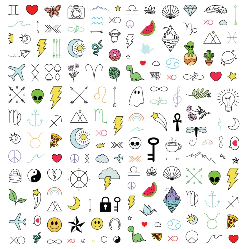 Mini Temporary Tattoos in Folders - 300Pcs