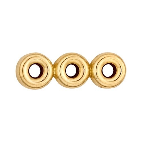 14K Yellow Roundel 3 Strand Spacer 5 Mm