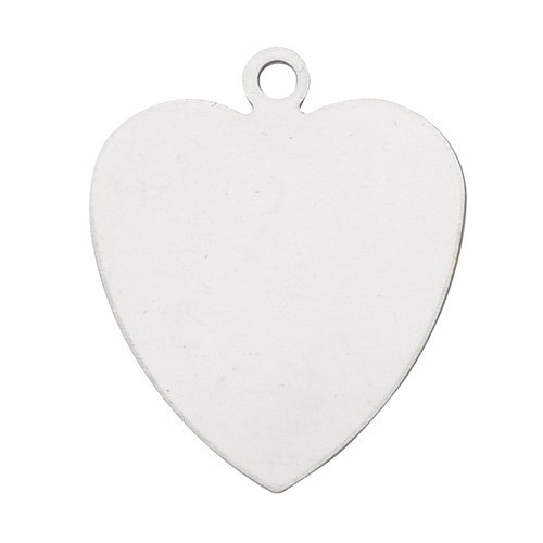 14K White Heart Shape Blank Disk, 6.5 X 6.5Mm