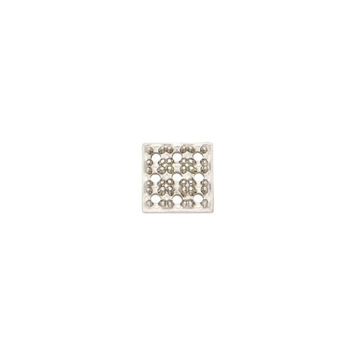 14K White Square Cluster Top 9 X 9 Mm