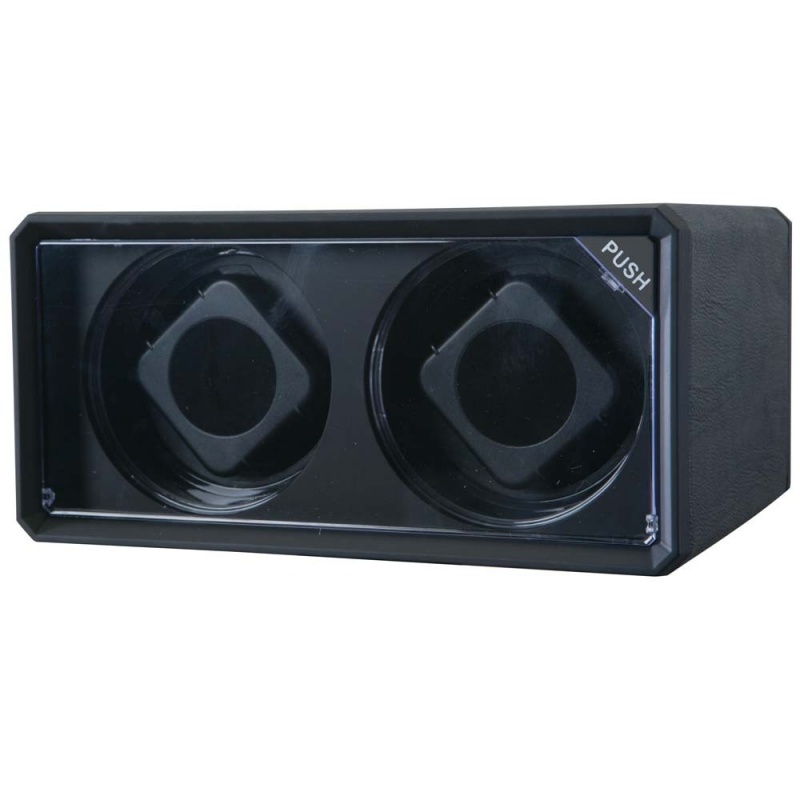 Diplomat "Economy" Double Watch Winder In Black Leatherette