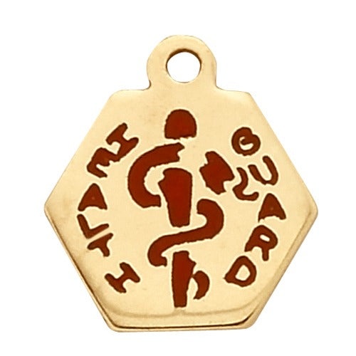 14K Yellow Hexagon Health Guard, 9.85 Mm