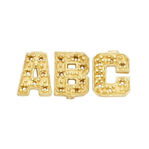 14K Yellow Block Diamond Initial Pendant