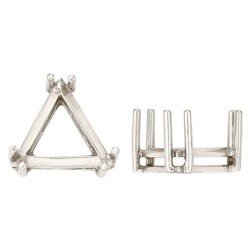 14K White 6 Prong Triangle Setting