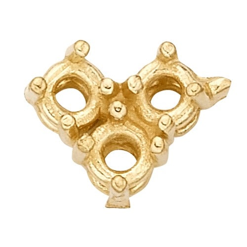 14K Yellow 3-Stone Cluster Ring