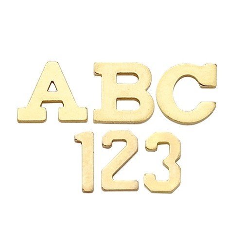 14K Yellow 5.32 Mm Block Initial Pendant