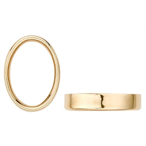 14K Yellow Gold Oval Bezel Non-Faceted