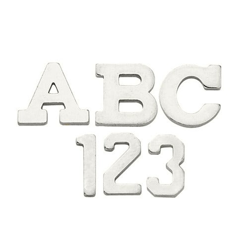 14K White 5.32 Mm Block Initial Necklace - Elevate Your Style