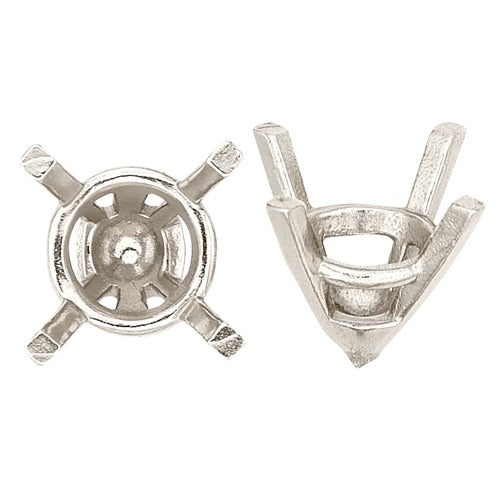 14K White 4-Prong Round Setting
