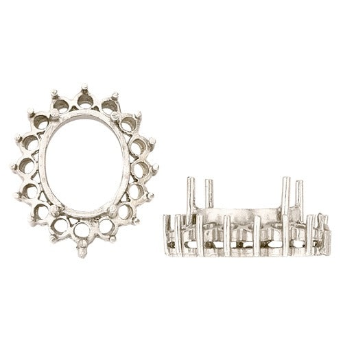 14K White Oval Cluster