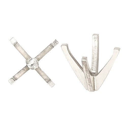 14K White 4-Prong Light & Low Round Setting No Peg