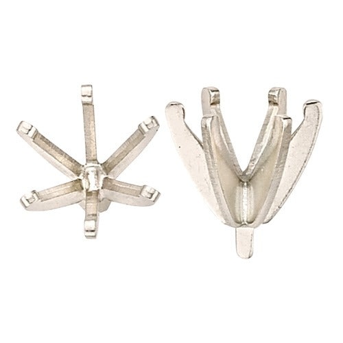 14K White 6-Prong Med-High Round Setting W/ Peg