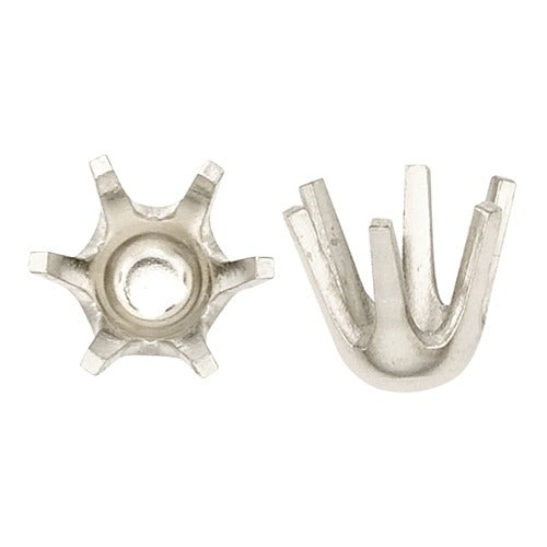 14K White Round 6-Prong Closed Back Setting