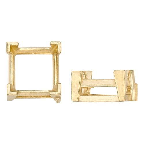 14K Yellow Square Setting with V-Prong & Airline