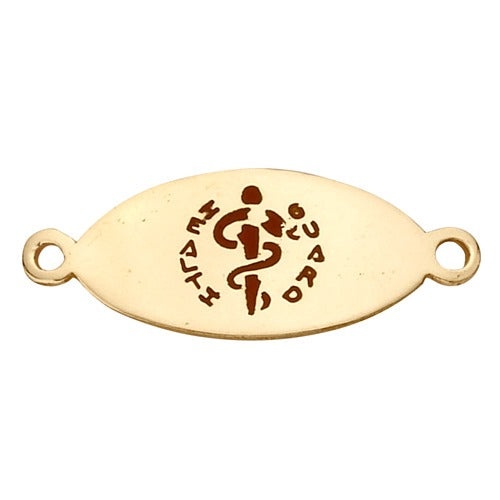 14K Yellow Health Guard, 25.3 X 10 Mm Oval Shape