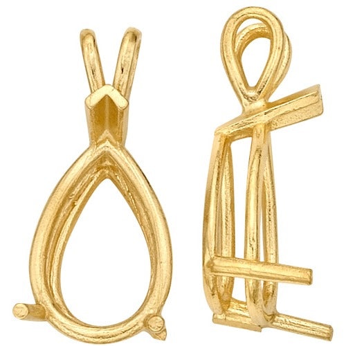 14K Yellow Pear Shape Double Wire Pendant