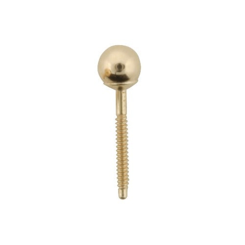 14k Yellow Ball Screw Post Ball Earring, 4mm Diameter