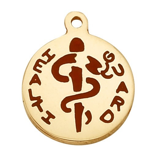 14K Yellow Round Health Guard, 12.8 Mm