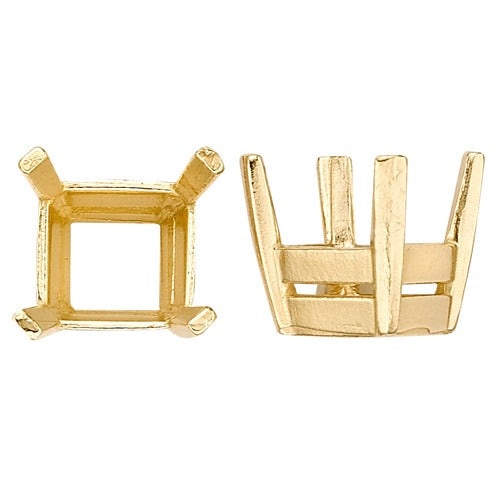 14K Yellow Square Setting W/ Flat Prongs