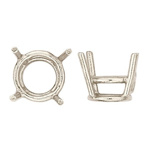 14K White 4-Prong Double Wire Round Setting