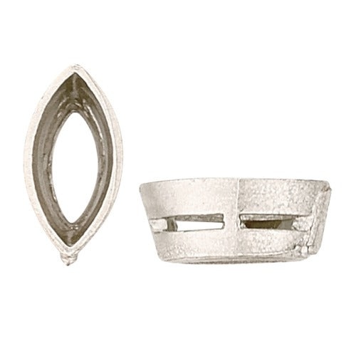 14K White Marquise Tapered Bezel W/ Bearing