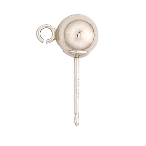 Sterling Silver Shiny Ball Earrings with Ring