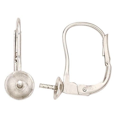 14K Gold Lever Back W/ 4.9 Mm Pad - Premium Jewelry Making Supplies