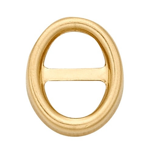 14K Yellow Oval Bezel W/ T-Bar Non-Faceted
