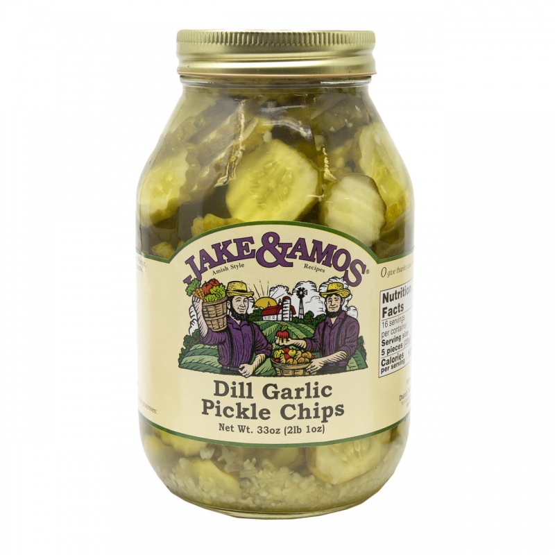 J&A Dill Garlic Pickle Chips 12/33Oz
