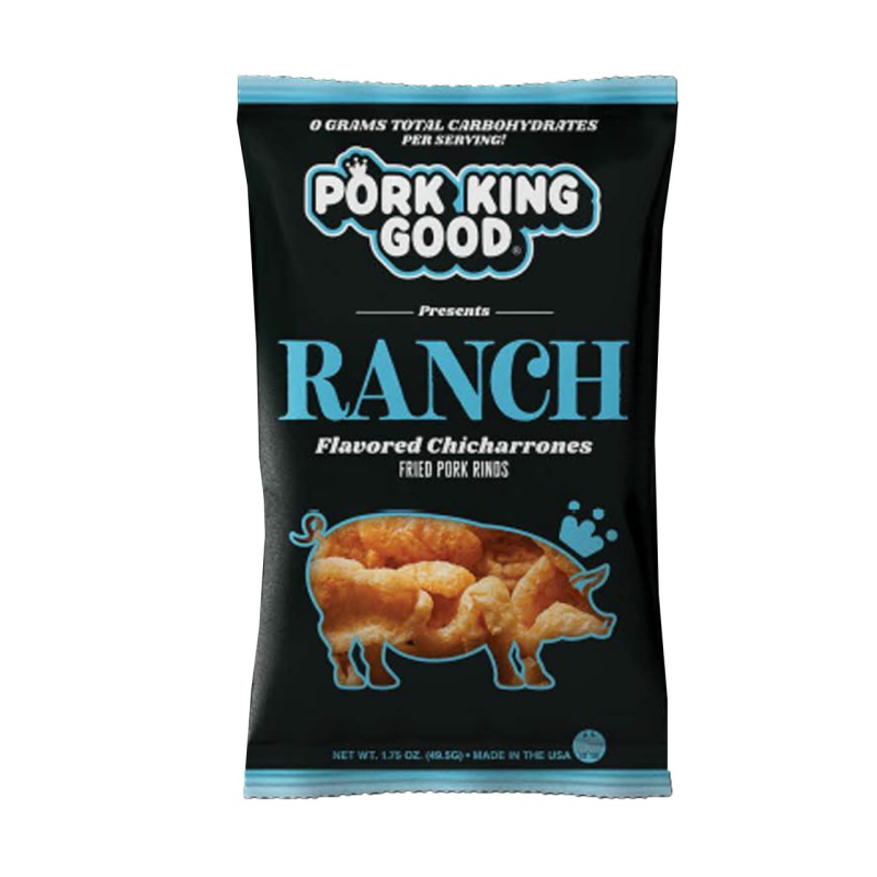 Ranch Flavored Pork Rinds by Pork King Good 12/1.75Oz Keto and