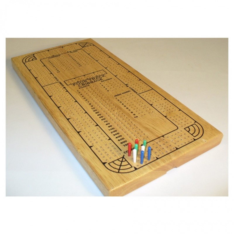 Cribbage 4Player Oak Plastic Pegs