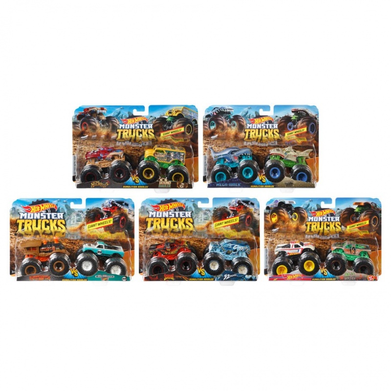 Buy Hot Wheels Monster Trucks Demolition Doubles 2pk Ast (8) Online