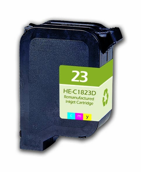 Hewlett Packard OEM 23, C1823D Remanufactured Inkjet Cartridge: Cyan, Magenta, Yellow, 620 Yield, 38ml