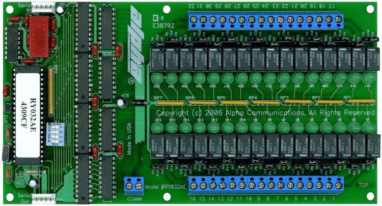32 Output Signal Relay Board. Requires Ct032ae6 Cable And Ke-Pwr5/2A 5Vdc Power Supply (1 Each Per System)