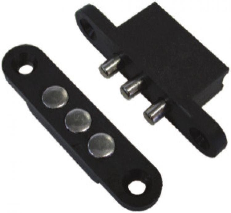 3Pin Door Contact Switch-Flush. Screw Terminal Connections On Both Sides Of The Switch Black Color