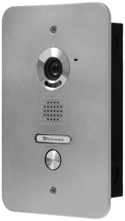 1-Button Color Video Entry Panel (Flush-Mount). Metallic Silver Finish. For Use With Vk237 Series Systems