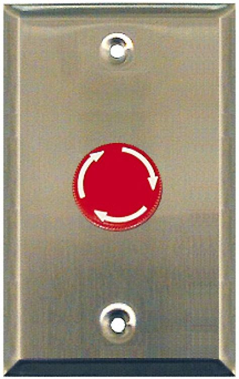 1-Gang Mush Button Stat-St St. Fits Over 1-Gang Electrical Back Box (Flush Or Surface) (Locking Mushroom Head Switch)