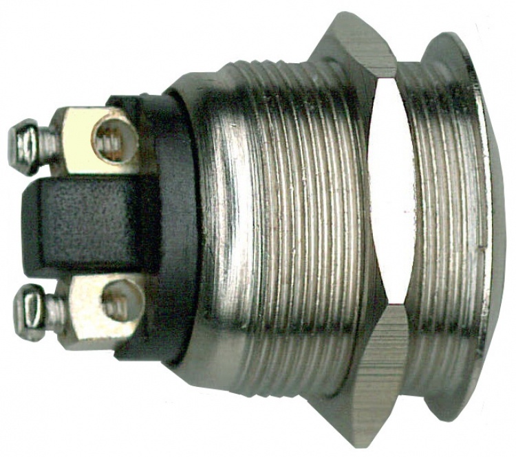Elevator Type Metal Pushbutton. Spst - Normally Open Circuit Screw Terminal Connectors Rated 2A @ 250Vac/4A @ 125Vac