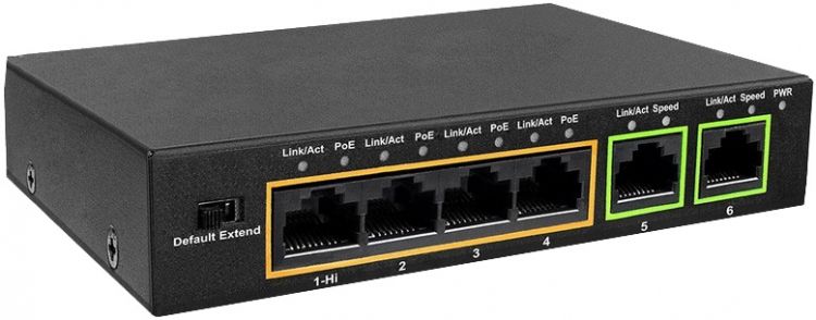 4 Port Poe Ethernet Switch. 4-Poe Ports And 2-Uplink Ports Comes With Power Supply 60 Watts Total Capacity