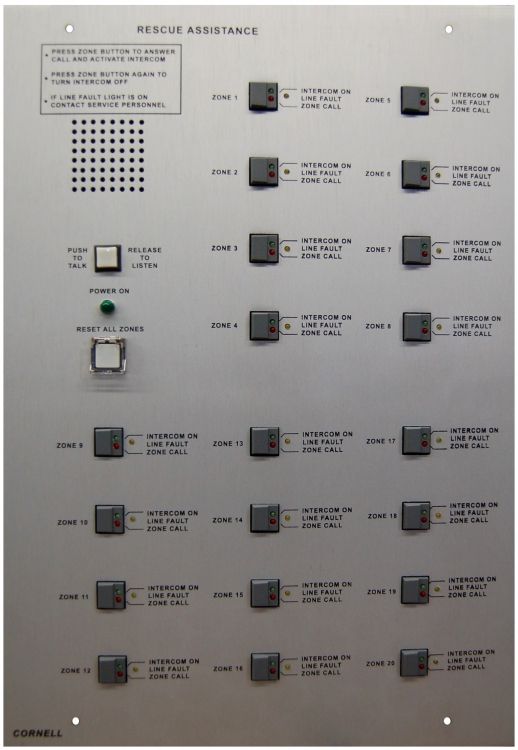 20 Unit Area Of Rescue Mas-Aud. Requires Bb-43 Flush Back Box. Used With #4201B/V Or 4201B/Vm Call-In Remote Stations