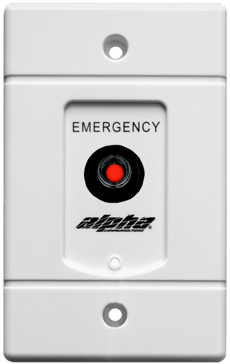 Emergency Push Station-No Elec. Without Protective Plastic Guard Ring--No Electronics Requires 1-Gang Electrical Box