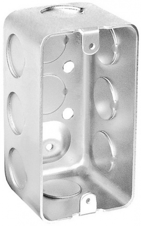 1 Gang Elect. Handy Box-2.125". Galvanized Steel - Ul Listed- 2.125" Depth With 10- 1/2" Knockouts