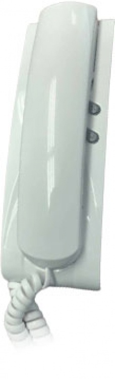 2 Button Wall Mt Handset-White. Normally 5-Wire Type - Can Be Made Into 2-Wire Handset With #027 Diode And Wiring Modific