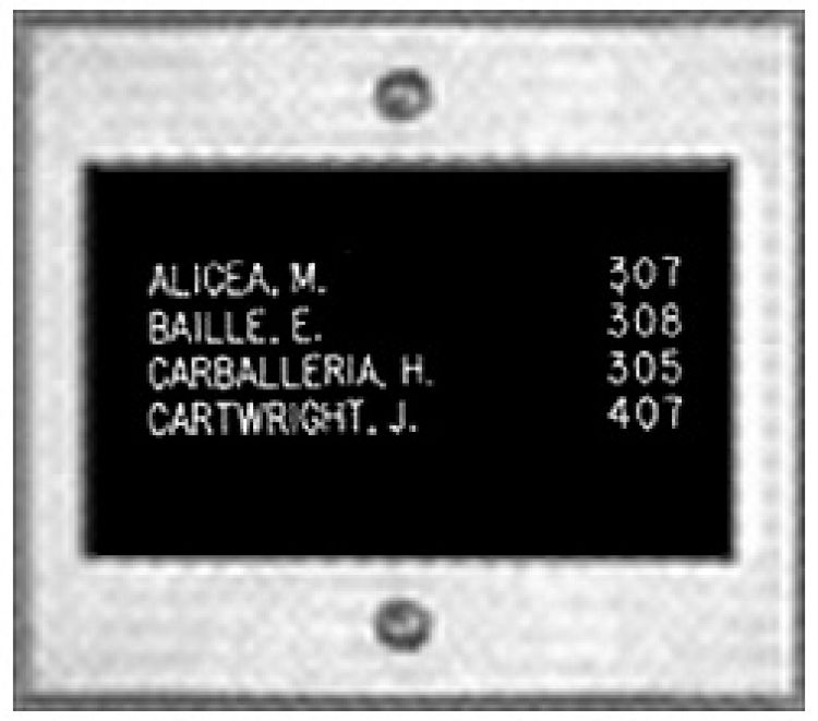 6 Name Directory Unit--St. St.. Includes (2) 1.50" Torx Head Wood Screws. Use With Optional Torx Screwdriver Or Tip