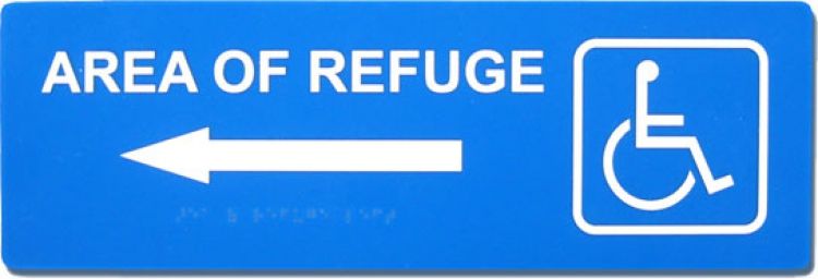 Refuge Arrow Sign--Left---Blue