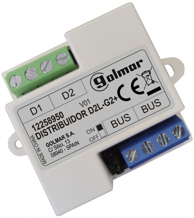 2-Monitor G2+ System Splitter. Allows The 2-Conductor G2+ Riser Cable To Be Split To 2- G2+ Type Monitors / Handsets