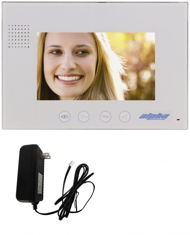 7" Wh Add-On Video Monitor+P/S. Up To Two (2) Of These Can Be Added To The Vk237 Series Videointercom Kit(S)